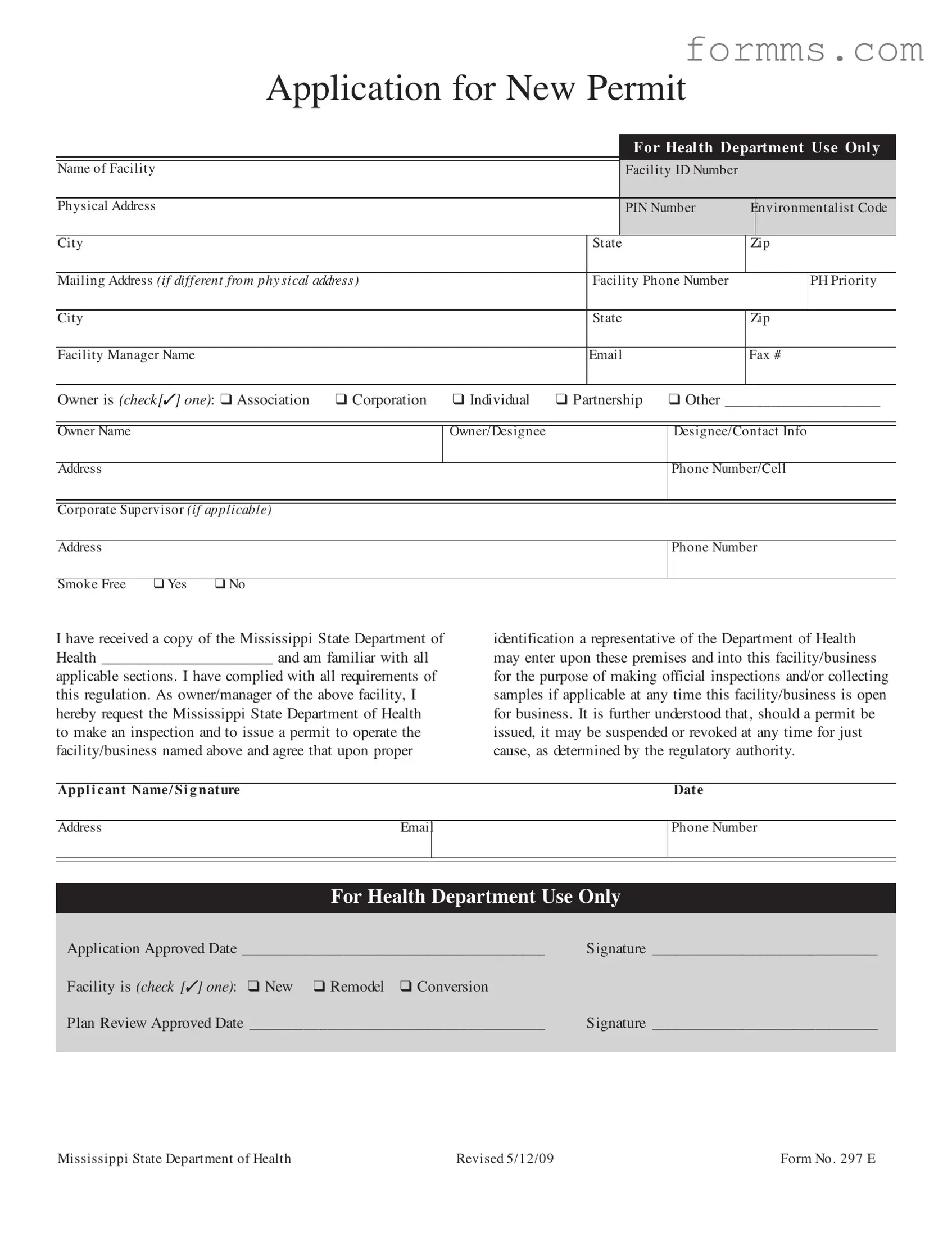 Mississippi 297 E Template in PDF