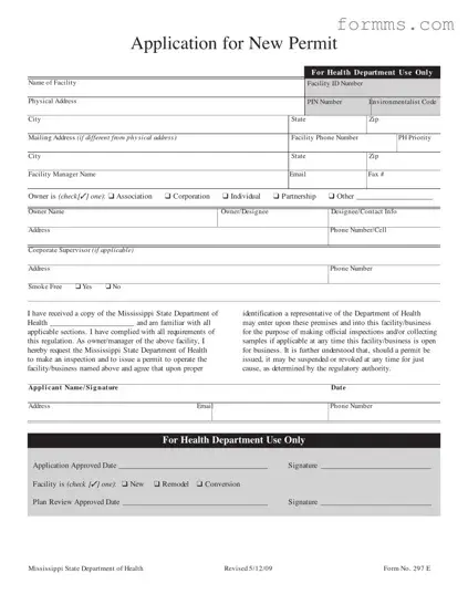 Mississippi 297 E Template in PDF