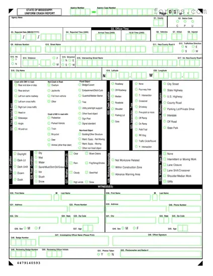 Mississippi Accident Report Template in PDF